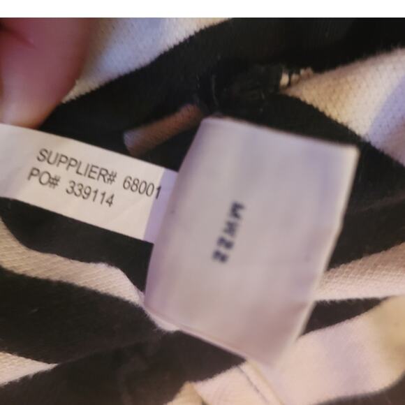 VINTAGE 1990s Polo Ralph Lauren Mens Black & White Striped Logo Shirt Size XXL - Picture 10 of 10